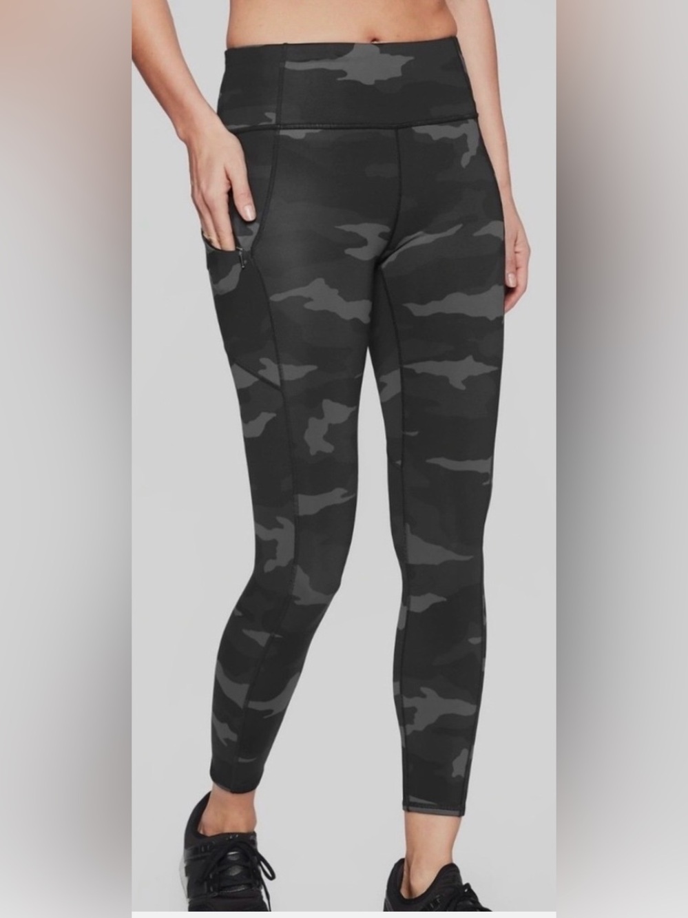 Athleta Black & Dark Gray Camo High-Rise Jeggings
